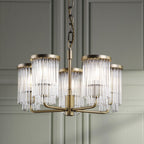 Laura Ashley Hilcote 5 Light Armed Pendant Matt Antique Brass and Glass LA3756650-Q