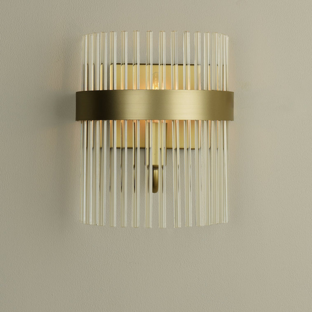 Laura Ashley Alexa Wall Light Glass and Matt Antique Brass LA3756656-Q