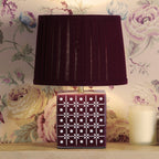 Laura Ashley Claudina Table Lamp Purple Ceramic and Antique Brass With Shade LA3756670-Q