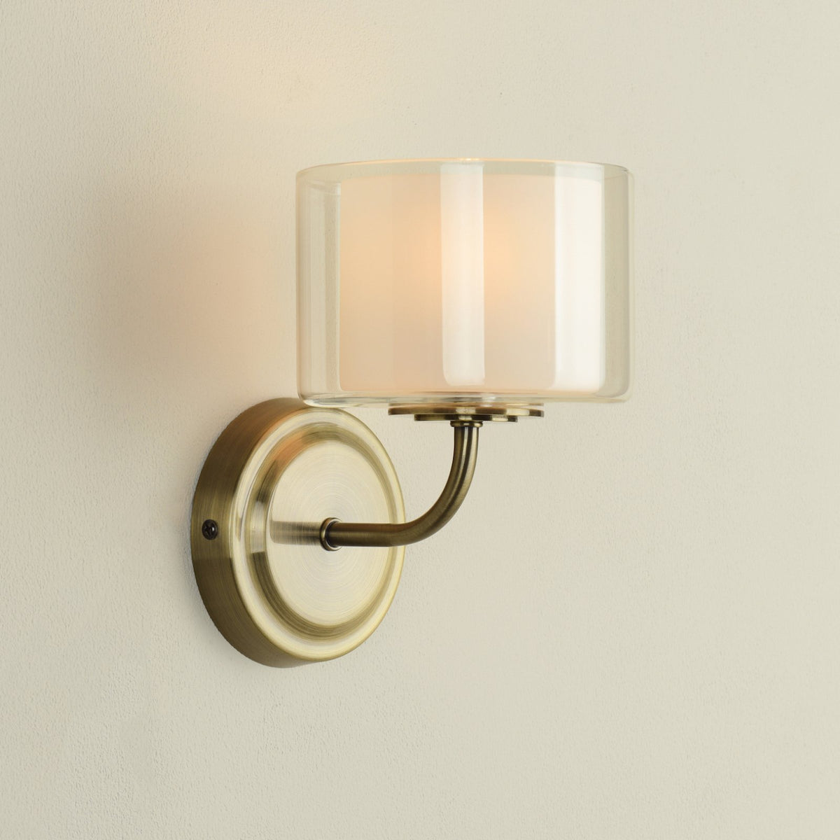 Laura Ashley Southwell Wall Light Antique Brass and Opal Glass LA3756673-Q