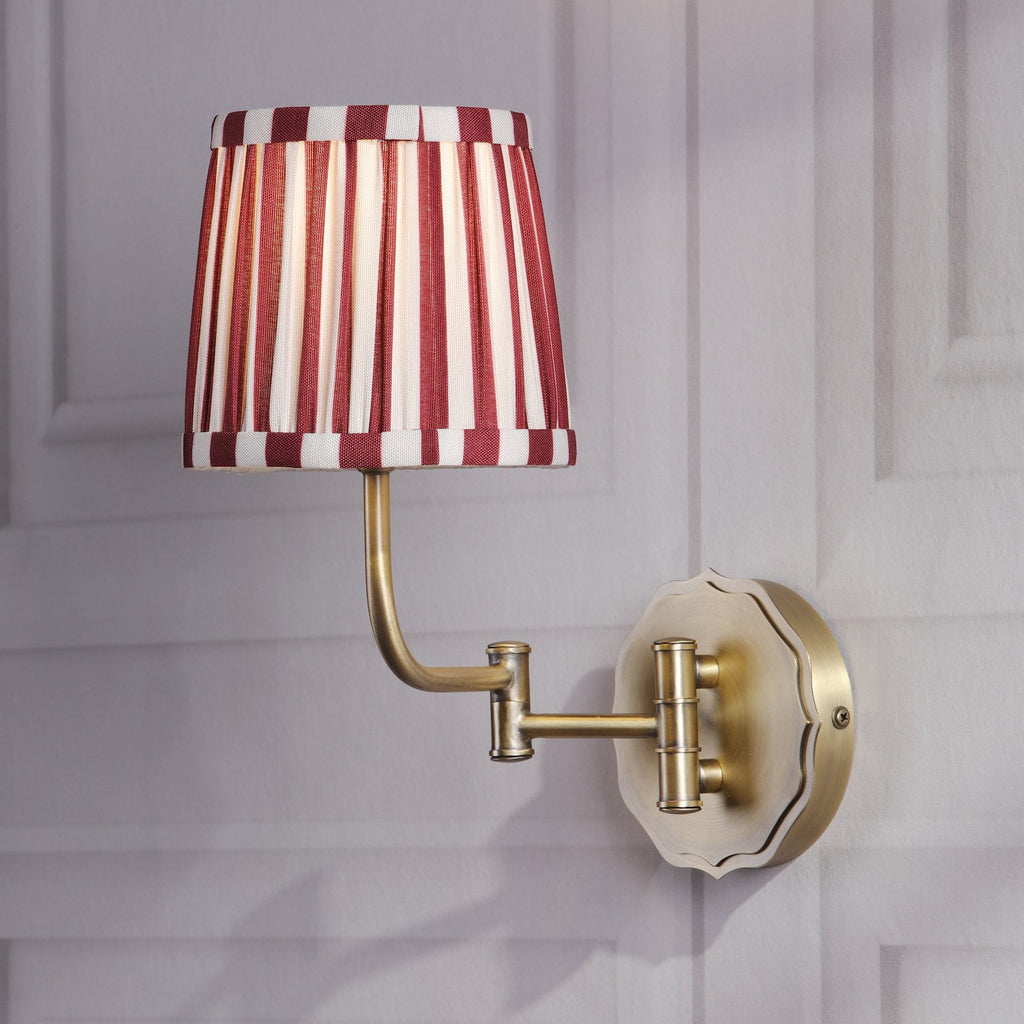 Laura Ashley Denwick Wall Light Matt Antique Brass With Red Shade LA3756674-Q