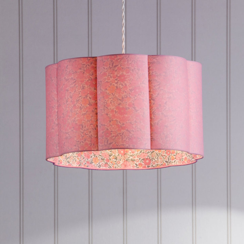 Laura Ashley Loveston Pink Cotton Scalloped Shade 38cm LA3756680-Q