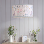 Laura Ashley Wild Meadow Multi Blue Cotton Drum Shade 38cm LA3756682-Q