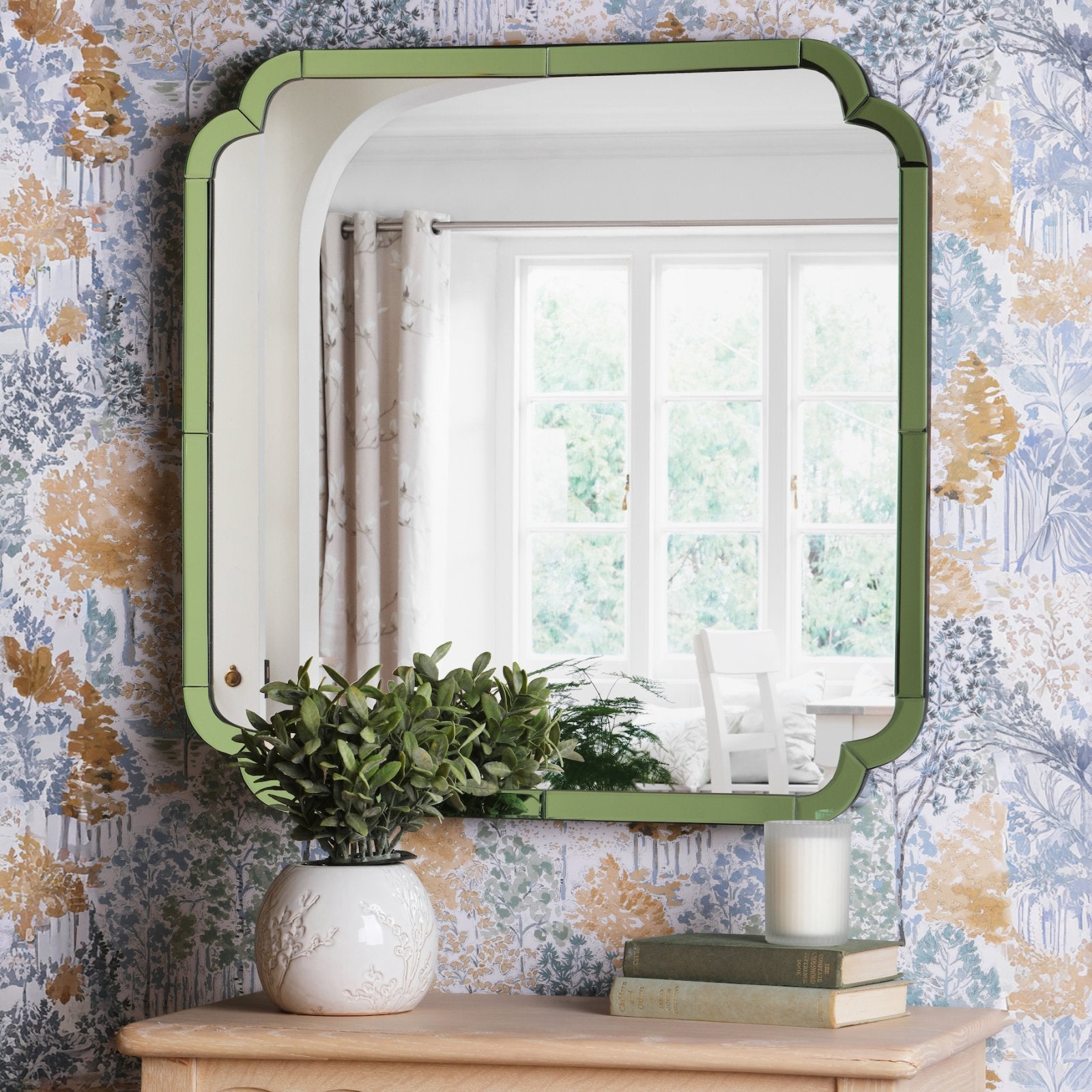 Laura Ashley Martham Mirror Smoked Green 65 X 65cm LA3756688-Q