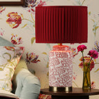 Laura Ashley Knipton Table Lamp Red Ceramic and Antique Brass With Shade LA3756700-Q