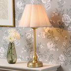 Laura Ashley Erin Rechargeable Table Lamp Matt Antique Brass With Shade LED LA3756704-Q