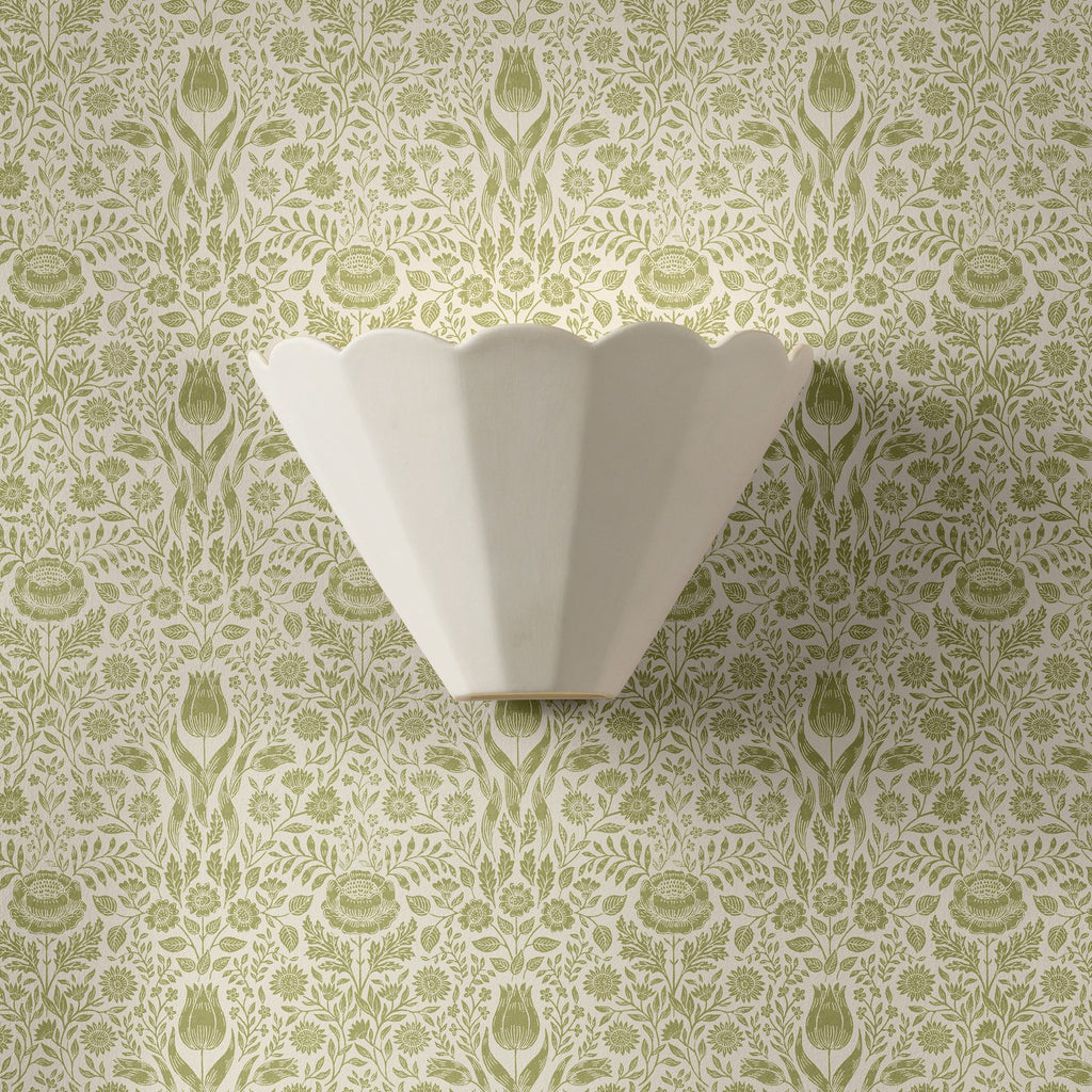 Laura Ashley Scallop Wall Washer White Ceramic LA3756707-Q