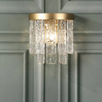 Laura Ashley Durnsford Wall Light Matt Antique Brass and Textured Glass LA3756715-Q
