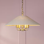Laura Ashley Harland 5 Light Pendant Matt Antique Brass With Shade LA3756723-Q