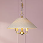 Laura Ashley Harland 3 Light Pendant Matt Antique Brass With Shade LA3756724-Q