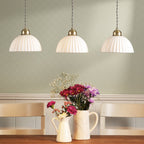Laura Ashley Durford 3 Light Bar Pendant Matt Antique Brass and White Ceramic LA3756727-Q