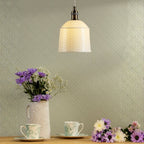 Laura Ashley Porcelain Pendant Cream and Antique Brass LA3756729-Q