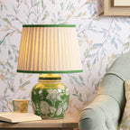 Laura Ashley Colwich Table Lamp Green Ceramic and Antique Brass With Shade LA3756733-Q