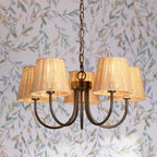 Laura Ashley Hasfield 5 Light Pendant Satin Bronze With Shade LA3756747-Q