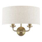 Sorrento 2 lt in Matt Antique Brass With Natural Shade LA3756753-Q