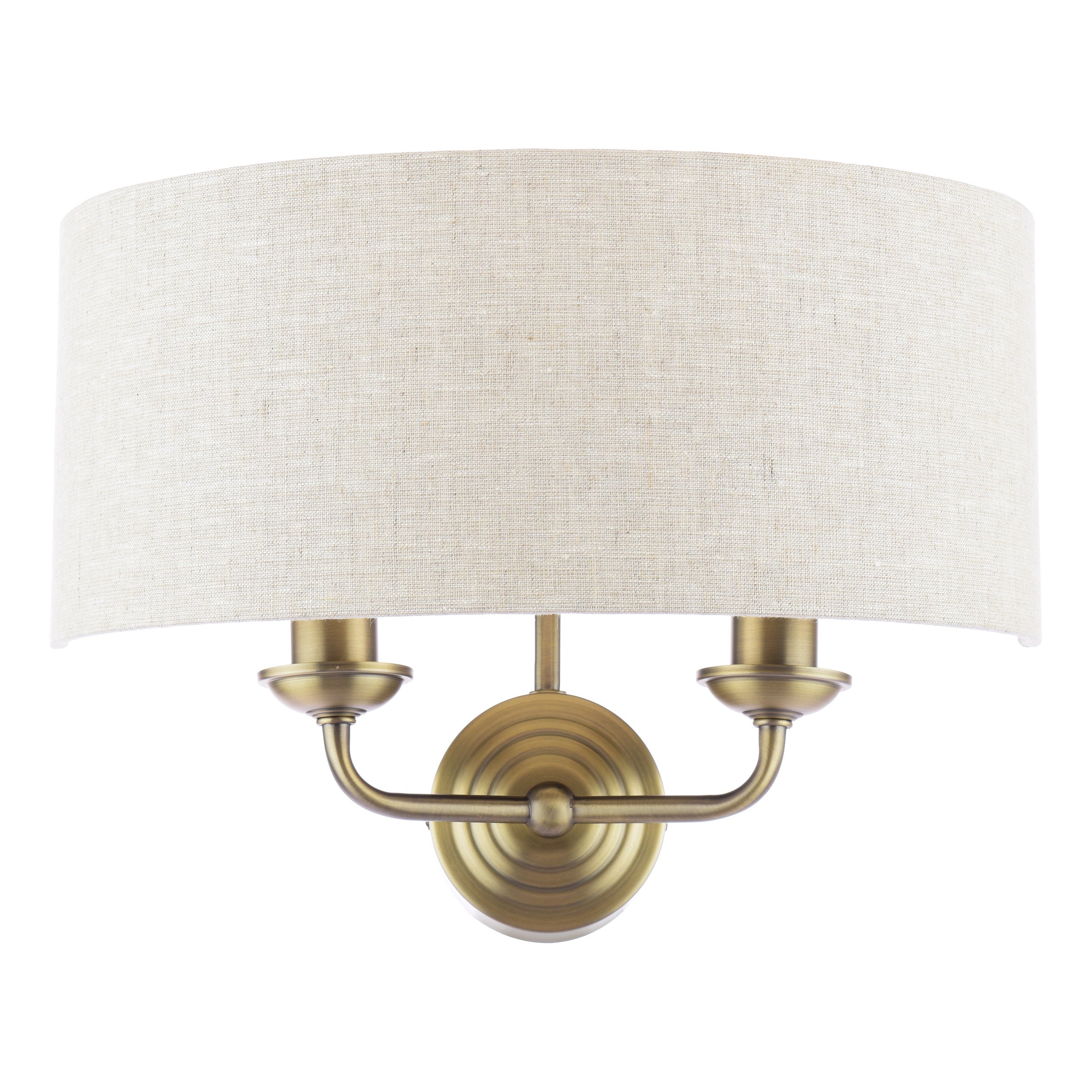 Sorrento 2 lt in Matt Antique Brass With Natural Shade LA3756753-Q