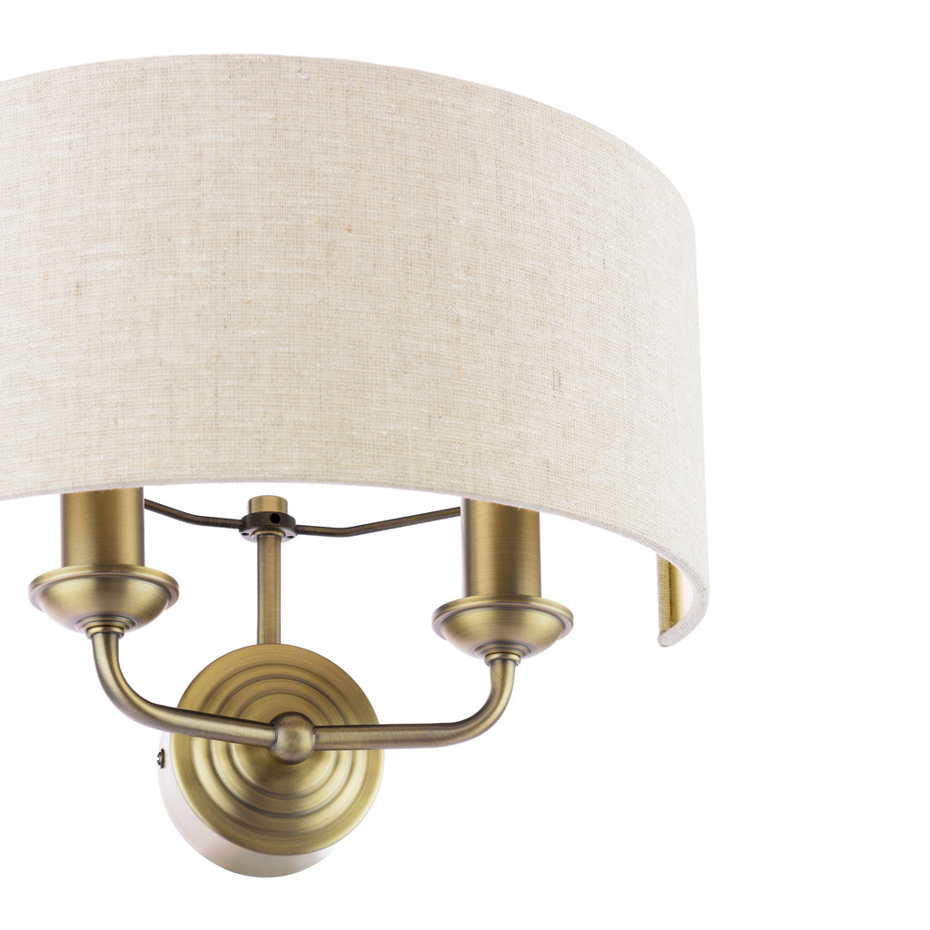 Sorrento 2 lt in Matt Antique Brass With Natural Shade LA3756753-Q