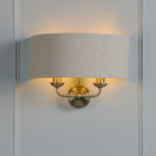 Sorrento 2 lt in Matt Antique Brass With Natural Shade LA3756753-Q