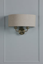Sorrento 2 lt in Matt Antique Brass With Natural Shade LA3756753-Q
