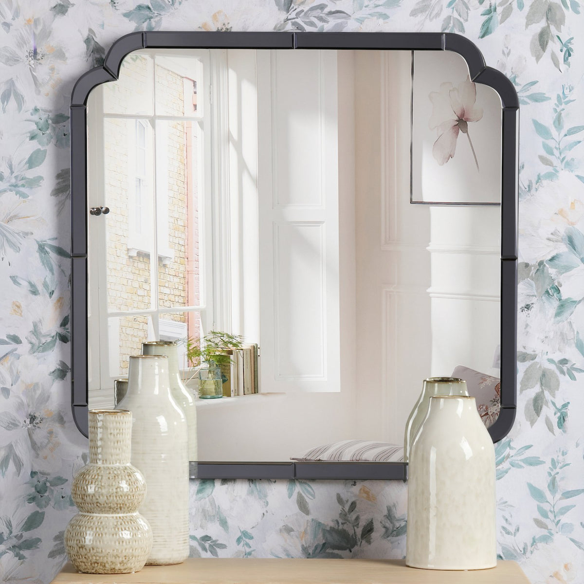 Laura Ashley Martham Mirror Smoked Blue 65 X 65cm LA3756773-Q