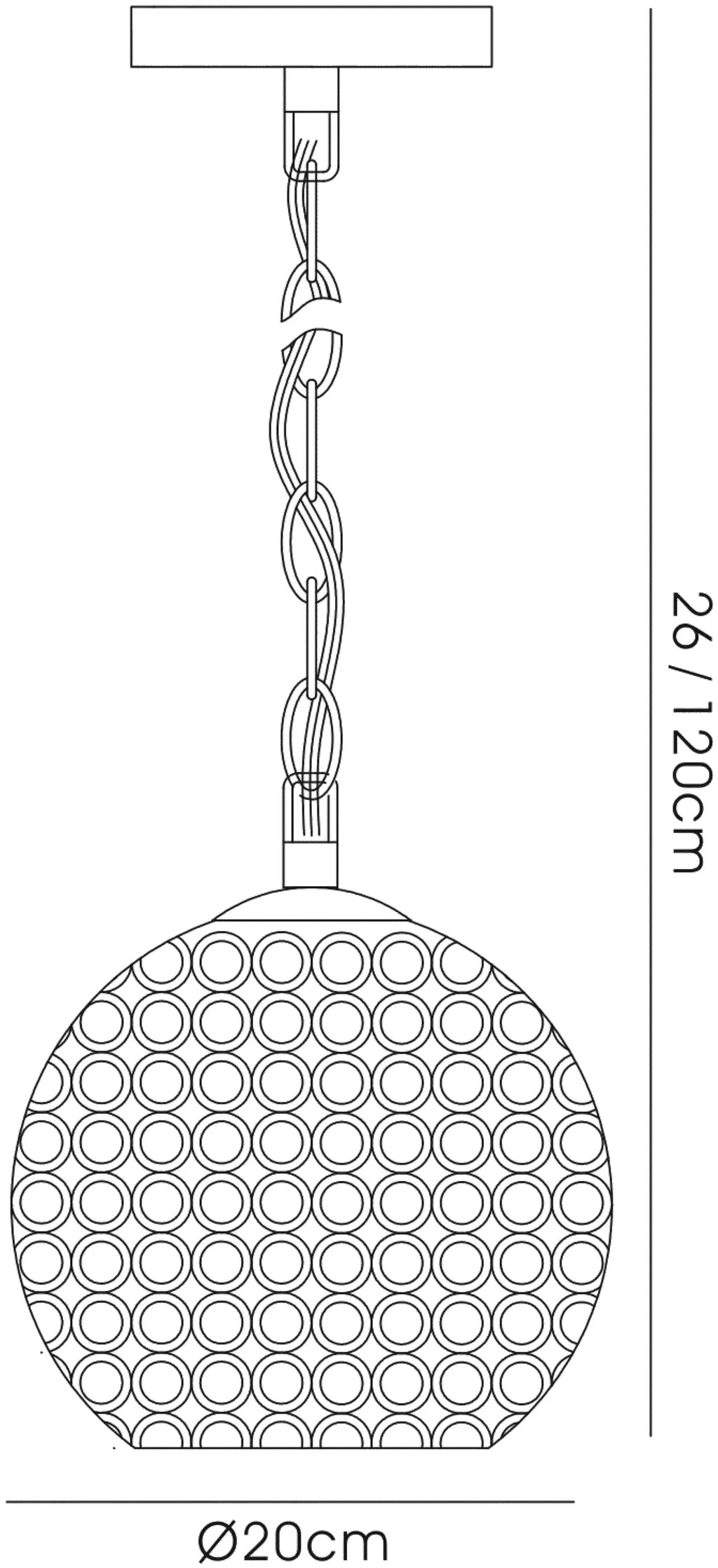 IL30190 Ava 3 Light Chrome And Crystal Ceiling Pendant