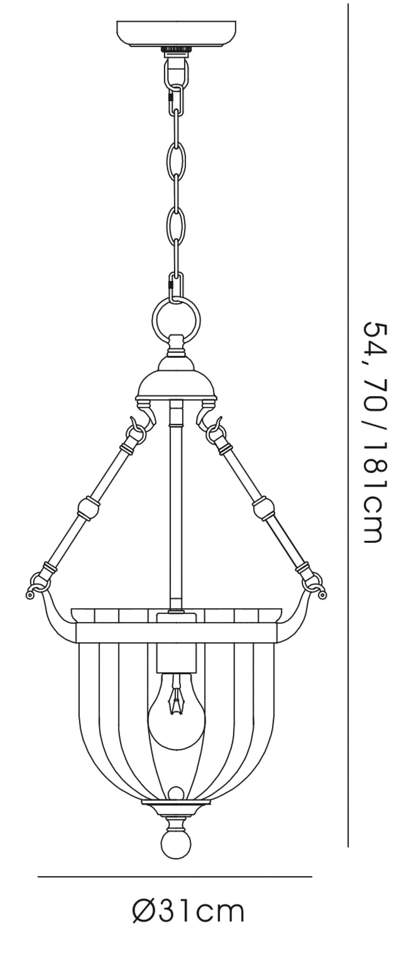 IL31071 Aubrey 1 Light Polished Chrome Ceiling Pendant