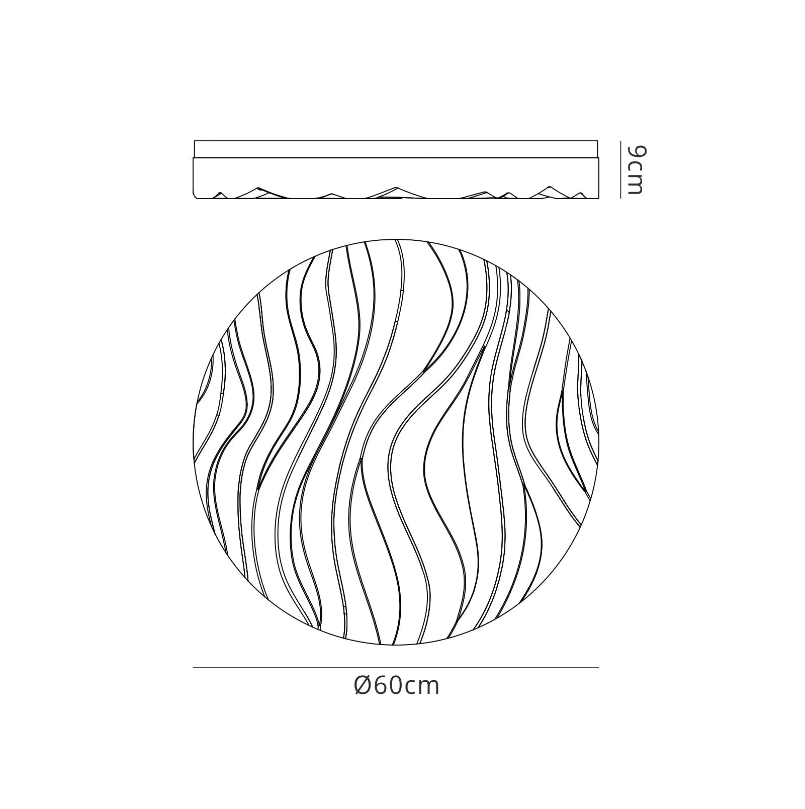 Arena Wave Like Design LED Large Round Flush Ceiling Light M5040
