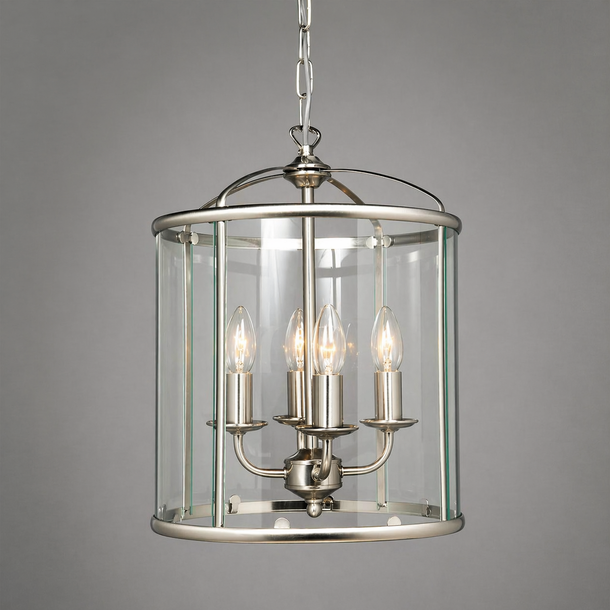 Orly Classic 4 Light Ceiling Lantern In Satin Nickel Finsih LG77134/SN
