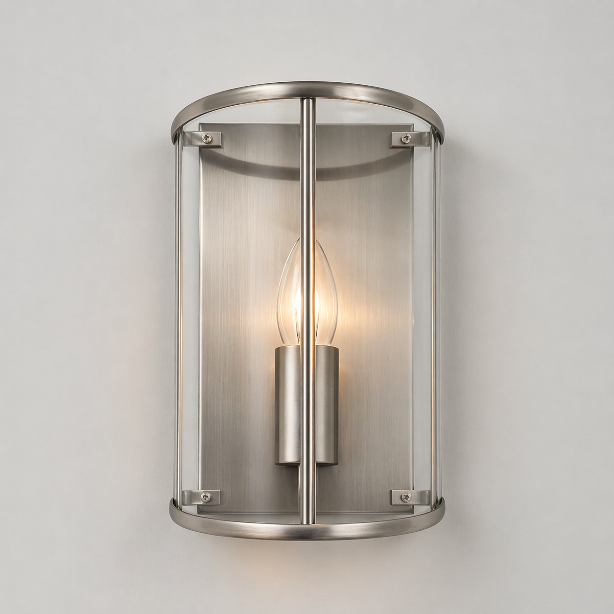 Orly Classic Half Wall Lantern In Satin Nickel Finish LG77130/WB/SN