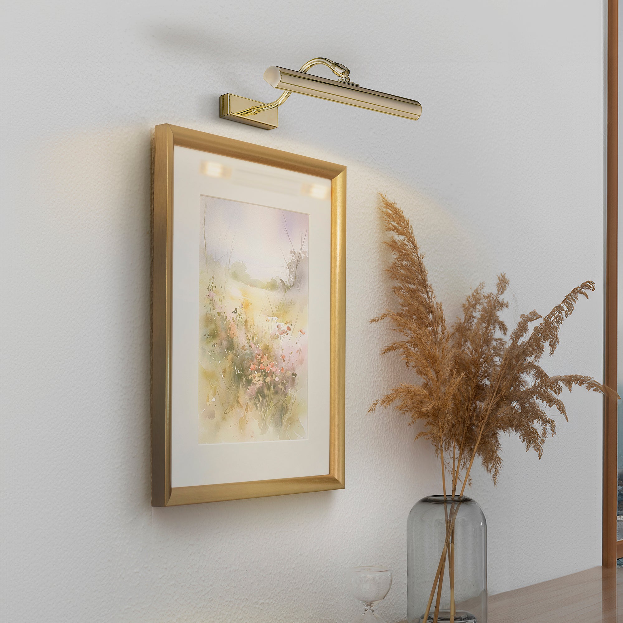 WB326 11 inch Traditional Polished Brass Halogen Picture Light