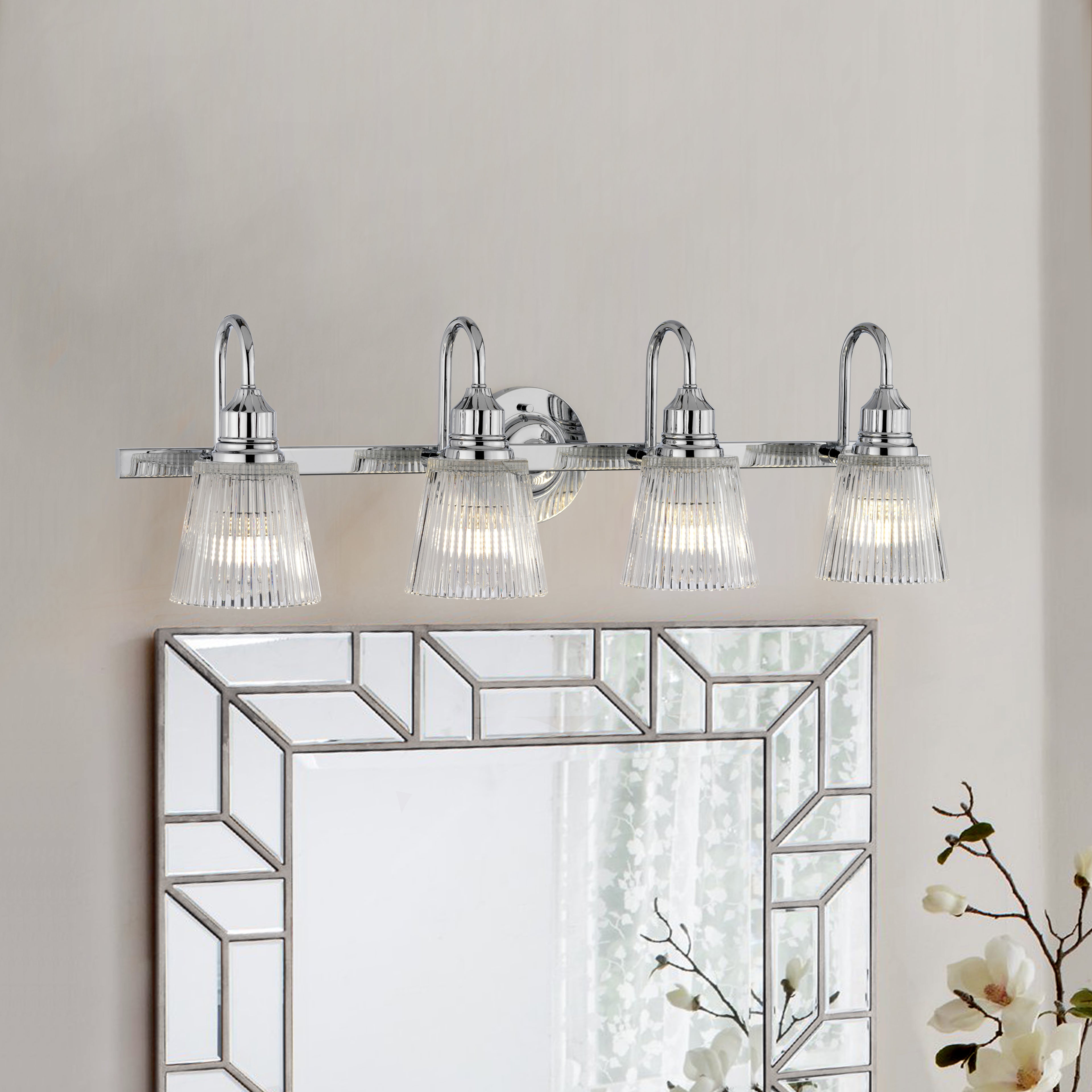 Addison 4 Light Wall Light In Polished Chrome Finish IP44 QN-ADDISON4-BATH