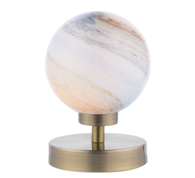 Esben Touch Table Lamp In Antique Brass With Planet Glass Shade ESB4175-07