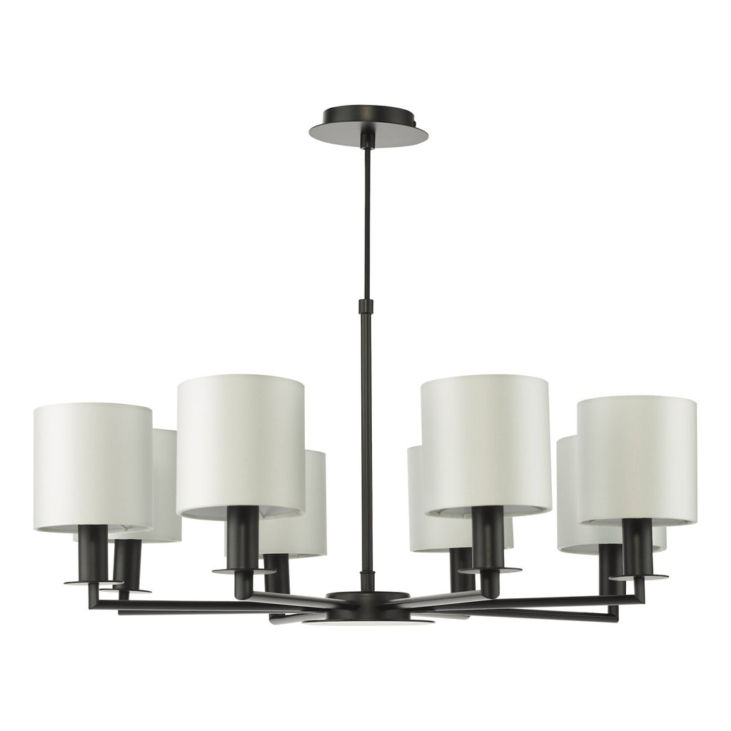 Tyler 8 Light Armed Pendant Matt Black With Shade TYL0822-LYR2615