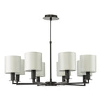 Tyler 8 Light Armed Pendant Matt Black With Shade TYL0822-LYR2615
