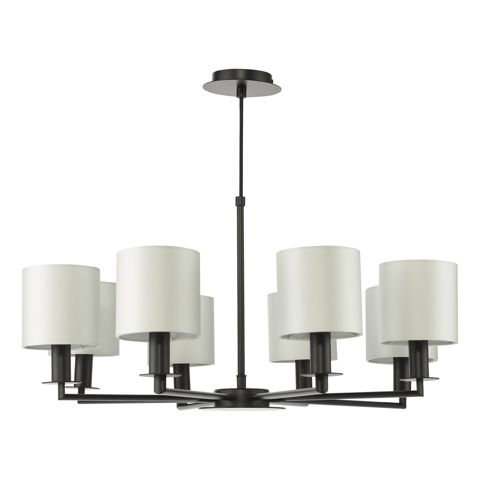 Tyler 8 Light Armed Pendant Matt Black With Shade TYL0822-LYR2615