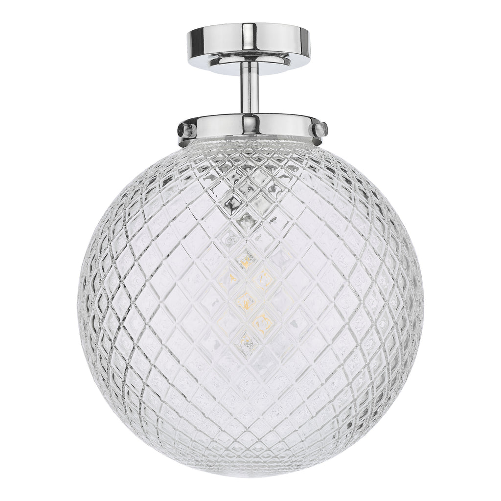 Dar Wayne Semi Flush Ceiling Light In Polished Chrome Finish WAY0150