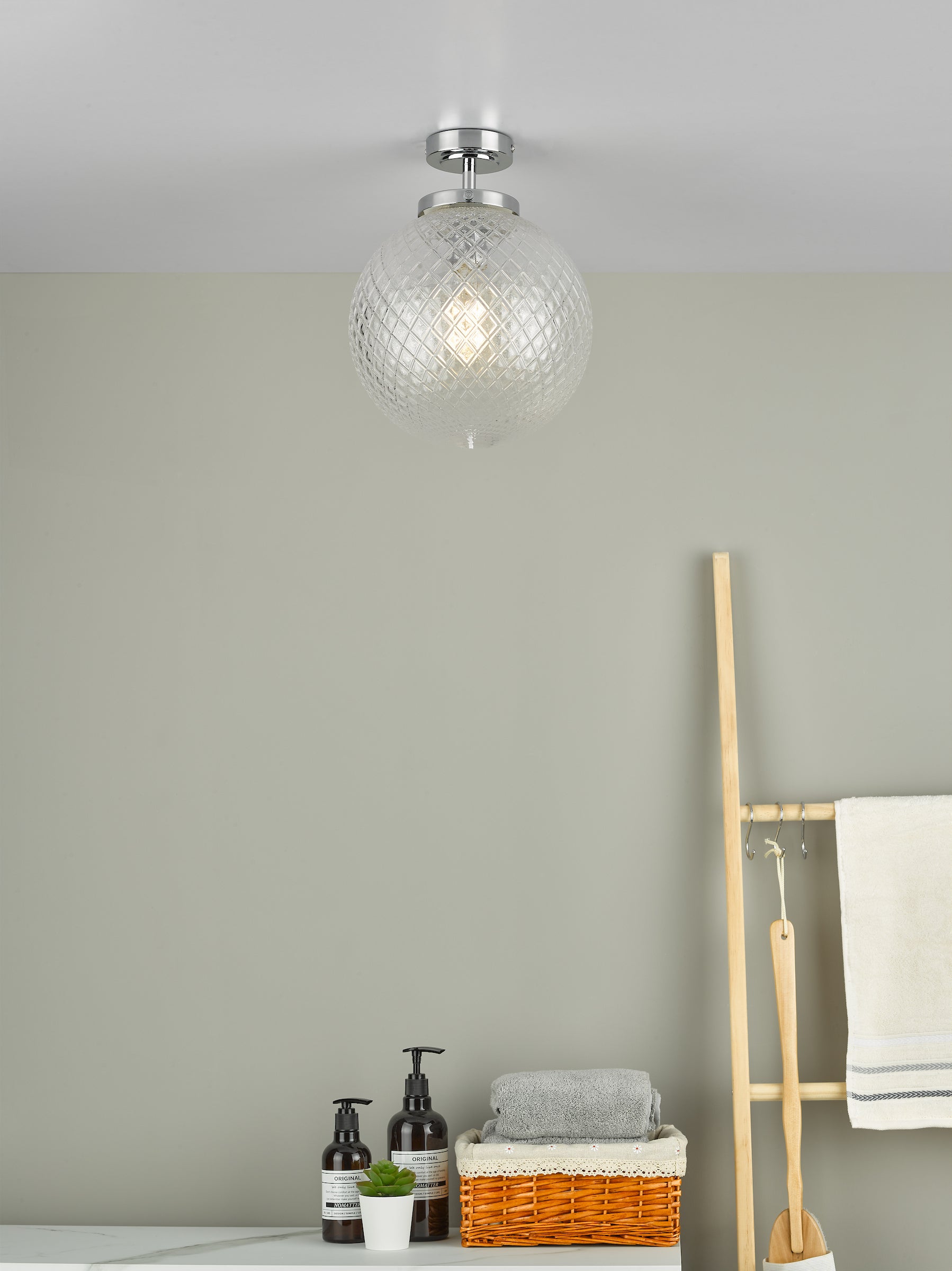 Dar Wayne Semi Flush Ceiling Light In Polished Chrome Finish WAY0150