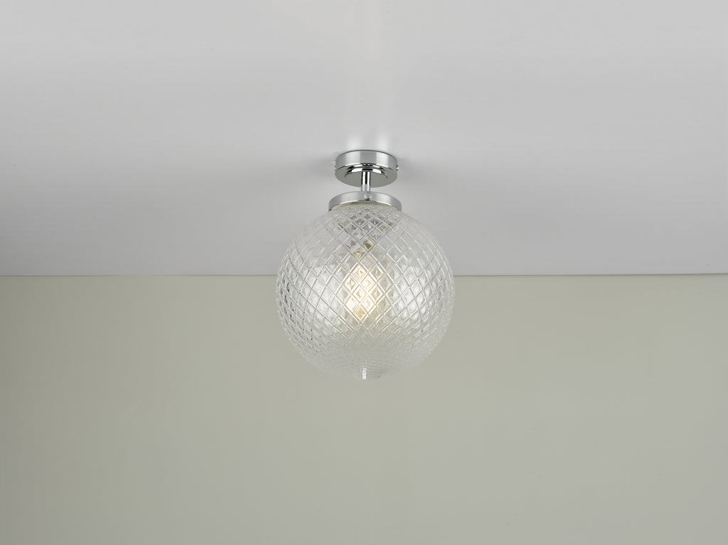 Dar Wayne Semi Flush Ceiling Light In Polished Chrome Finish WAY0150
