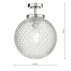 Dar Wayne Semi Flush Ceiling Light In Polished Chrome Finish WAY0150