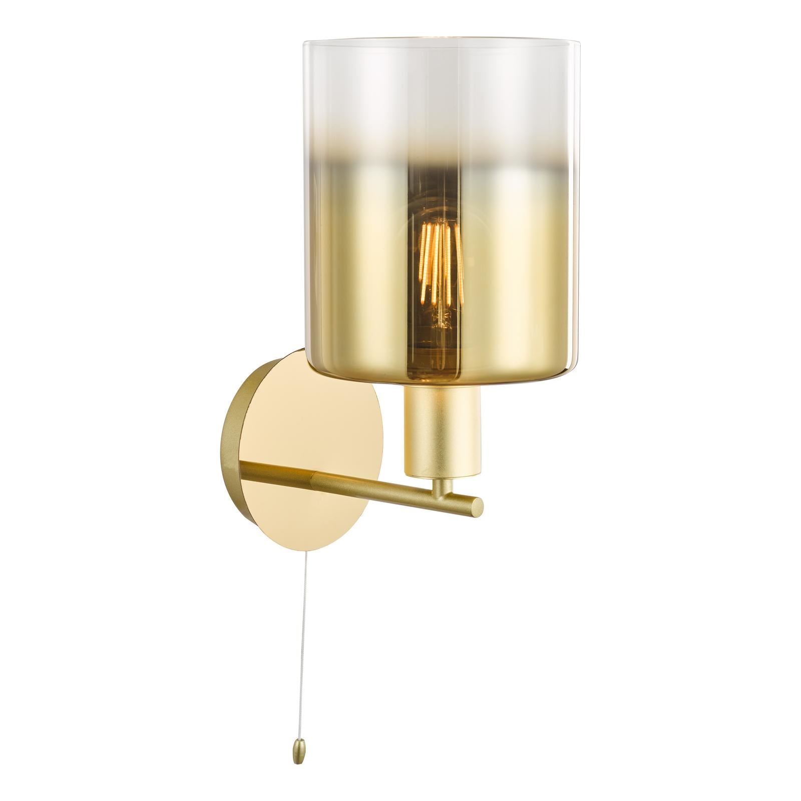Savannah Wall Light Satin Gold and Gold Ombre Glass SAV0735