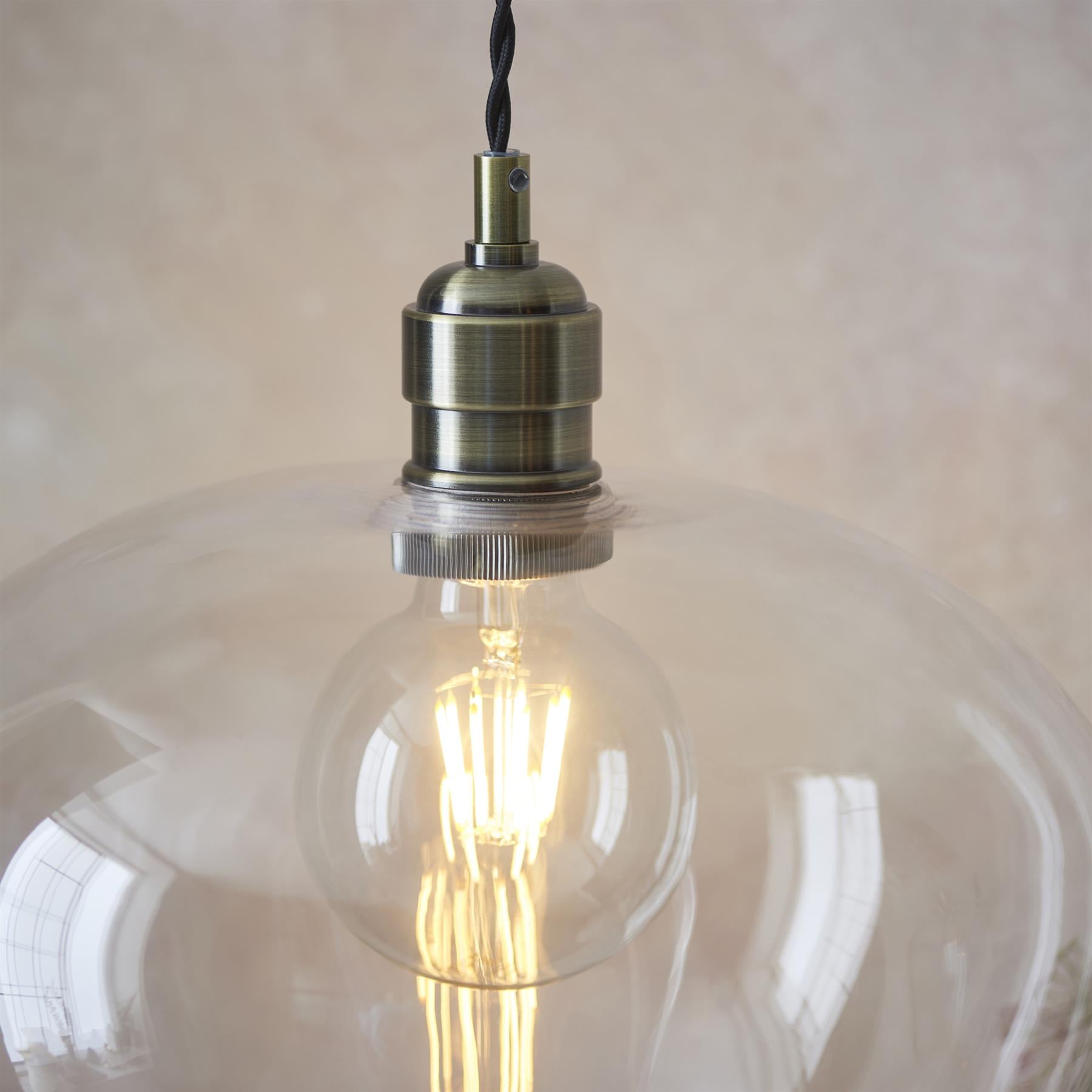 Camden Medium Shallow Ceiling Pendnat Light In Antique Brass Finish 100948