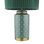 Laura Ashley Knipton Table Lamp Green Ceramic and Antique Brass With Shade LA3756699-Q