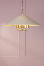 Laura Ashley Harland 5 Light Pendant Matt Antique Brass With Shade LA3756723-Q