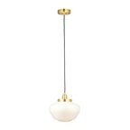 Camberley Ceiling Pendant Light In Brass With Opal Glass Shade 97692