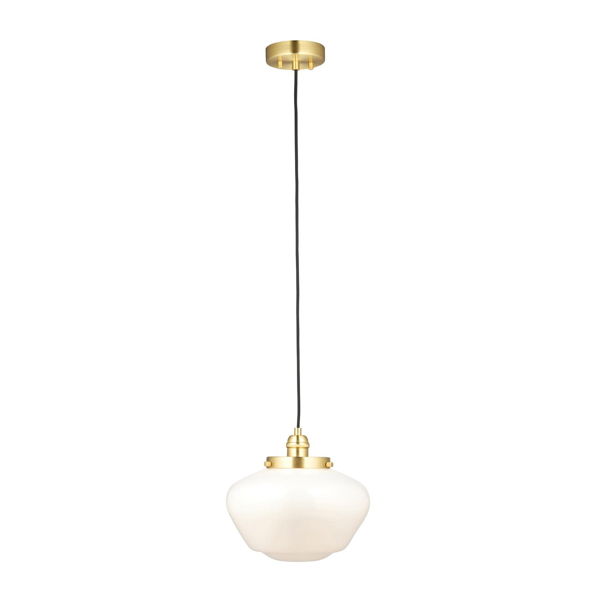 Camberley Ceiling Pendant Light In Brass With Opal Glass Shade 97692