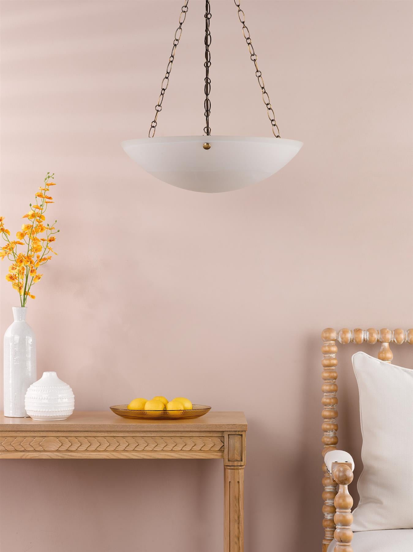 Keita 3 Light Ceiling Pendnat Light In Bronze with Glass KEI0363