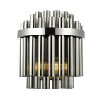 Imani 2 Light Wall Light Polished Chrome and Smoked Ribbed Glass IMA0950
