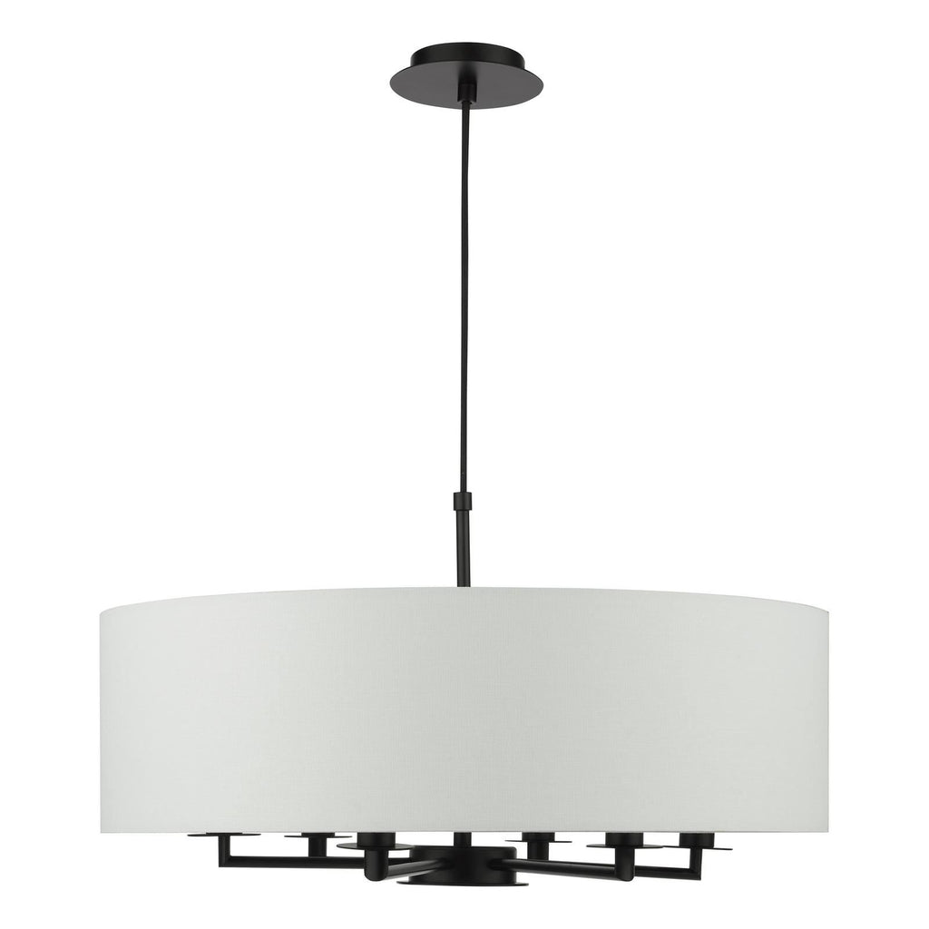 Tyler 6 Light Ceiling Pendant Matt Black and White With Shade TYL6422