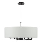 Tyler 6 Light Ceiling Pendant Matt Black and White With Shade TYL6422