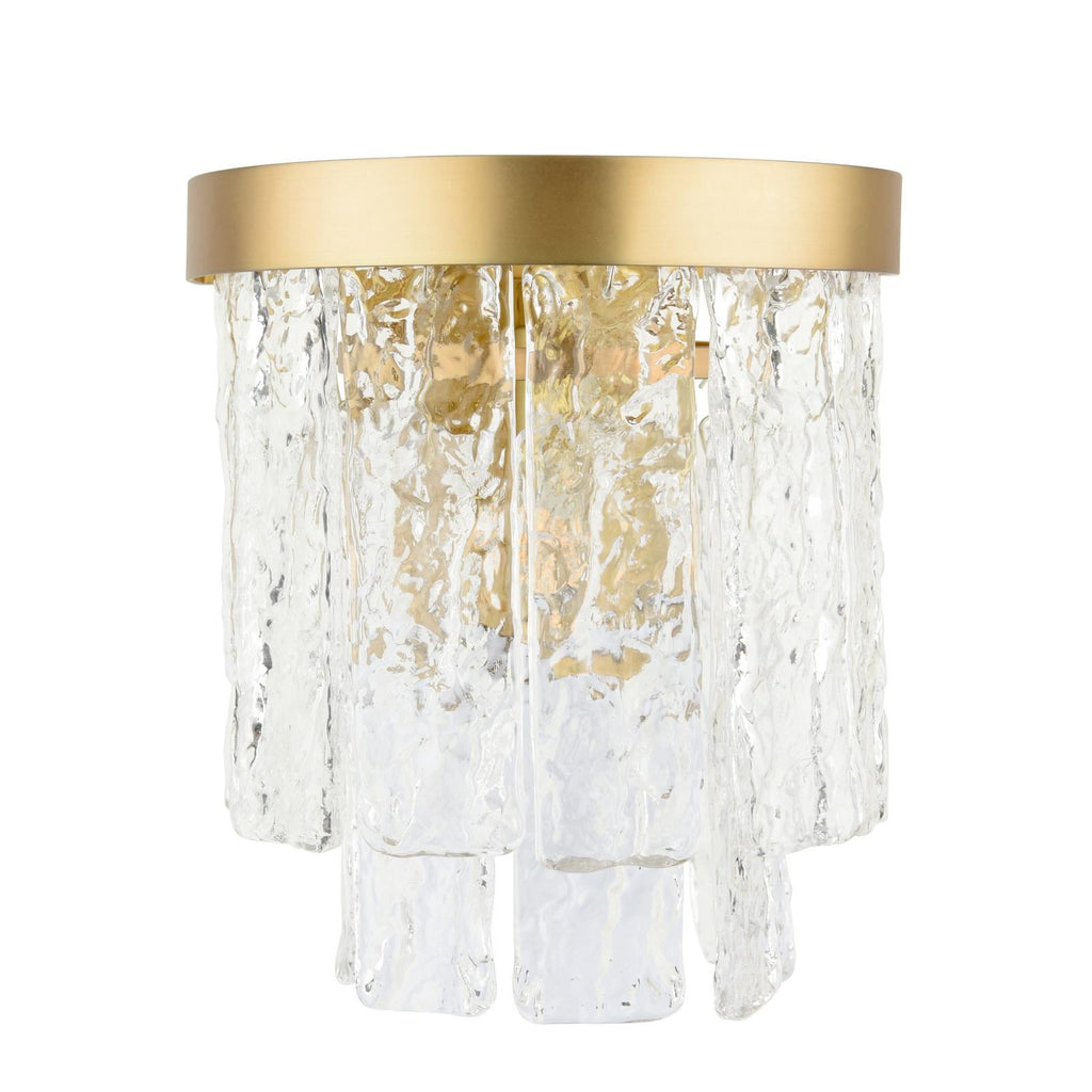Laura Ashley Durnsford Wall Light Matt Antique Brass and Textured Glass LA3756715-Q